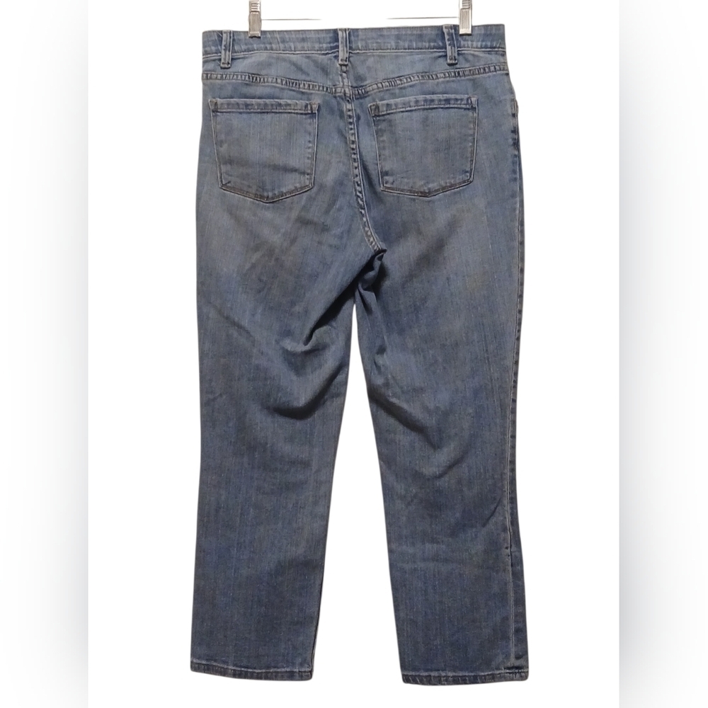 St. John's Bay - Straight Leg Blue Jeans, 5 Pocket Style, Belt Loops, Button... - Picture 2 of 5